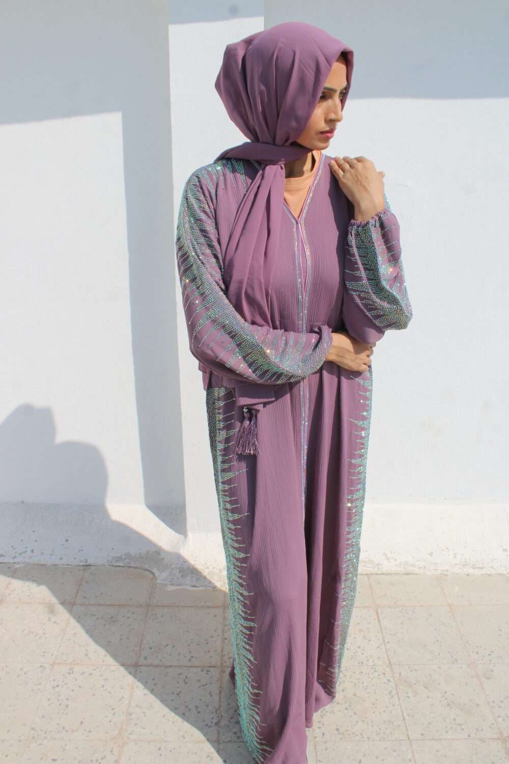Zoom Abaya with Heavy Stone Work - Image 2