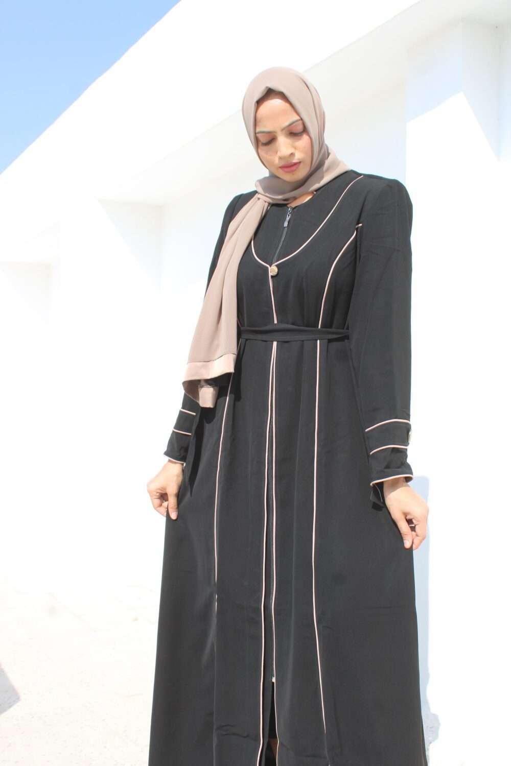 Kissa Black Irani Long Coat - Image 4