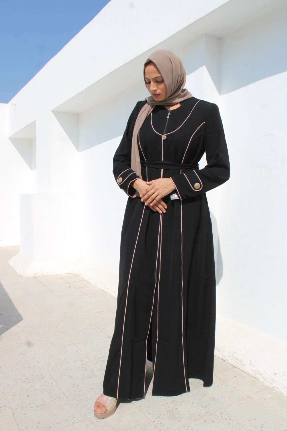 Kissa Black Irani Long Coat - Image 3