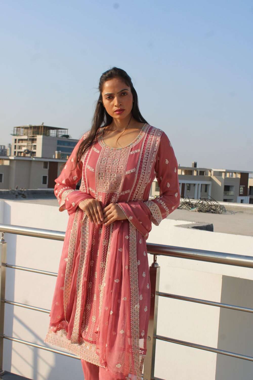 Party Wear Pakistani Suit with Embroidery - Image 3