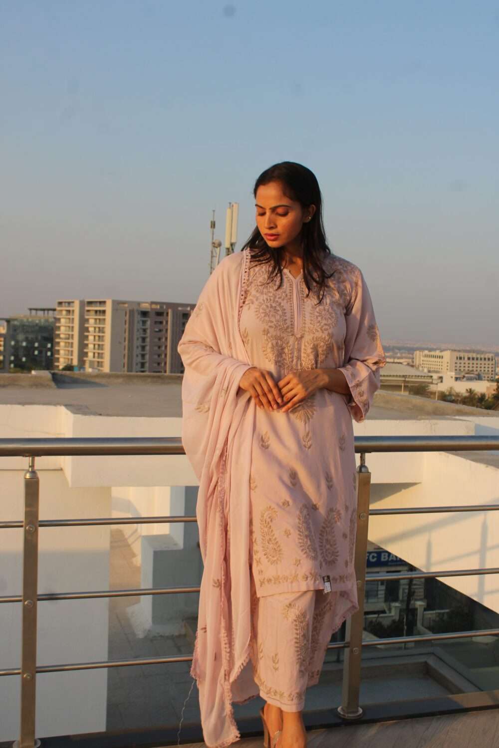Light Purple Pakistani Suit with Lacework and Embroidery - Image 14